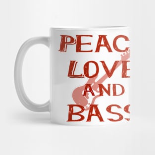 Peace love and bass red Mug